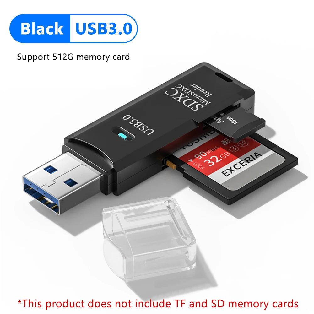 High-Speed 2-in-1 USB 3.0 Card Reader Micro TF SD Memory Card Adapter for PC Laptop - Mobile Phone Accessories