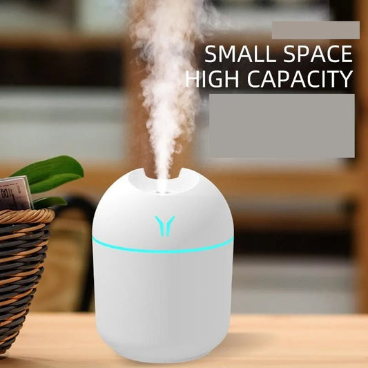 250ML USB Mini Ultrasonic Air Humidifier Essential Oil Aroma Diffuser with LED Color Lamp for Home Car Mute Mist Maker Touch-tone Control