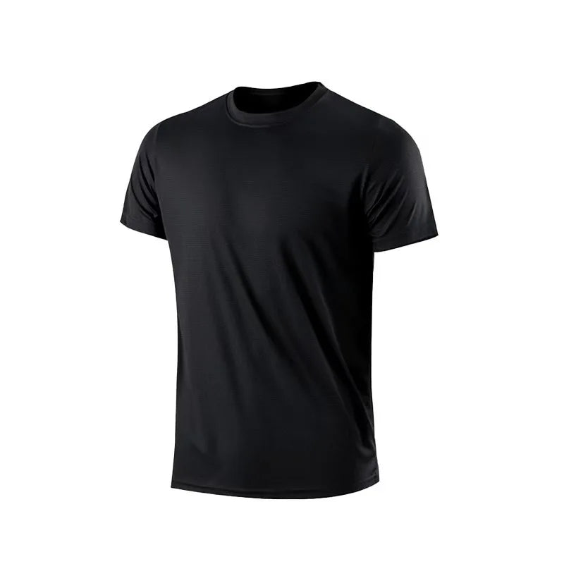Men's Quick Dry Moisture Wicking round Neck T-Shirt Lightweight Running Exercise Gym Sport Short Sleeve Training Shirt Top