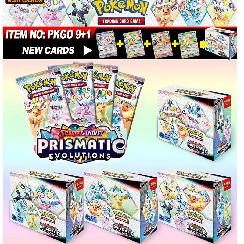 360Pcs Pokemon Card Booster Pack - Destined Rivals Prismatic Evolutions Scarlet Violet PALDEAN English Edition for Battle & Transaction