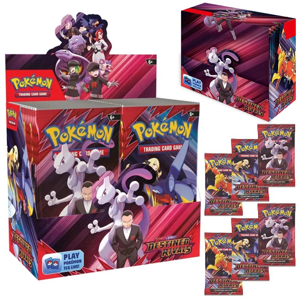 360Pcs Pokemon Card Booster Pack - Destined Rivals Prismatic Evolutions Scarlet Violet PALDEAN English Edition for Battle & Transaction