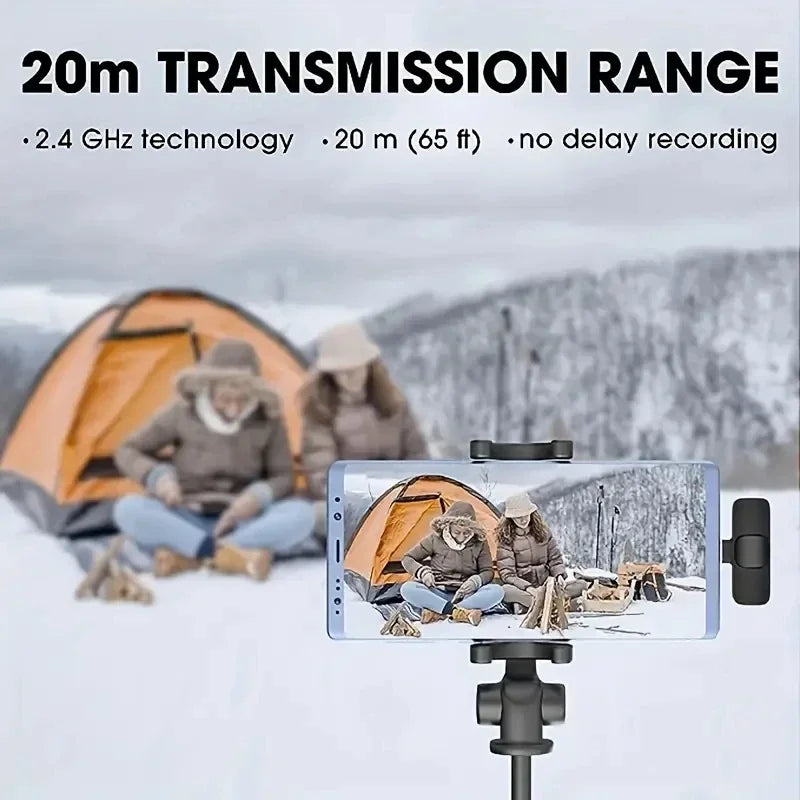 EchoGo Portable Wireless Lavalier Mic – Compact Audio Solution for Gaming, Broadcasts & Phone Recording