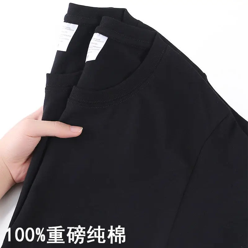 Unisex 100% Cotton Solid Color T-shirt O-Neck Short-Sleeve Summer Casual Top Loose Fit M-4XL Breathable Moisture Wicking