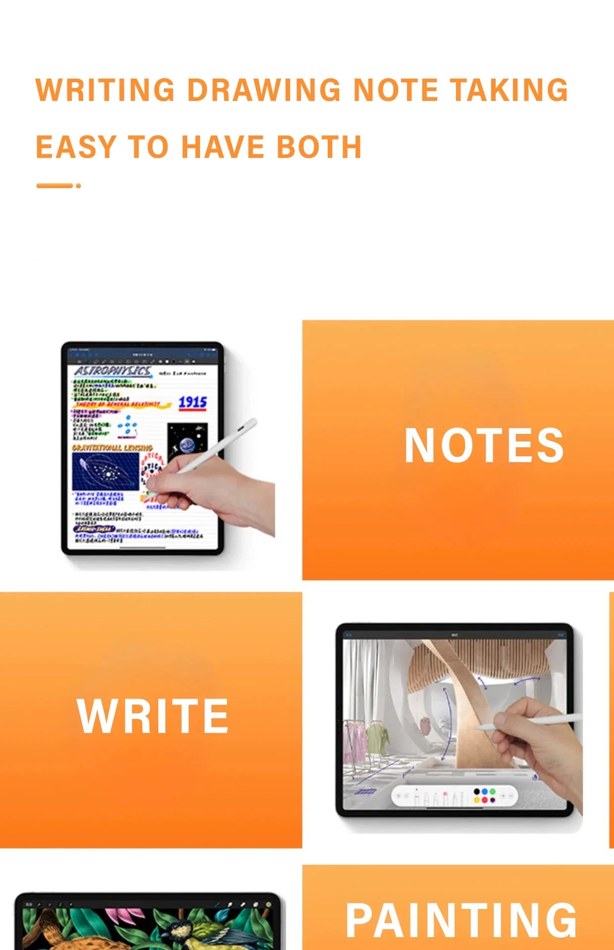 Universal Stylus Pen for Tablets And Phones - Touchscreen Compatible Apple Pencil Alternative for iPad Huawei Lenovo Samsung Xiaomi Redmi