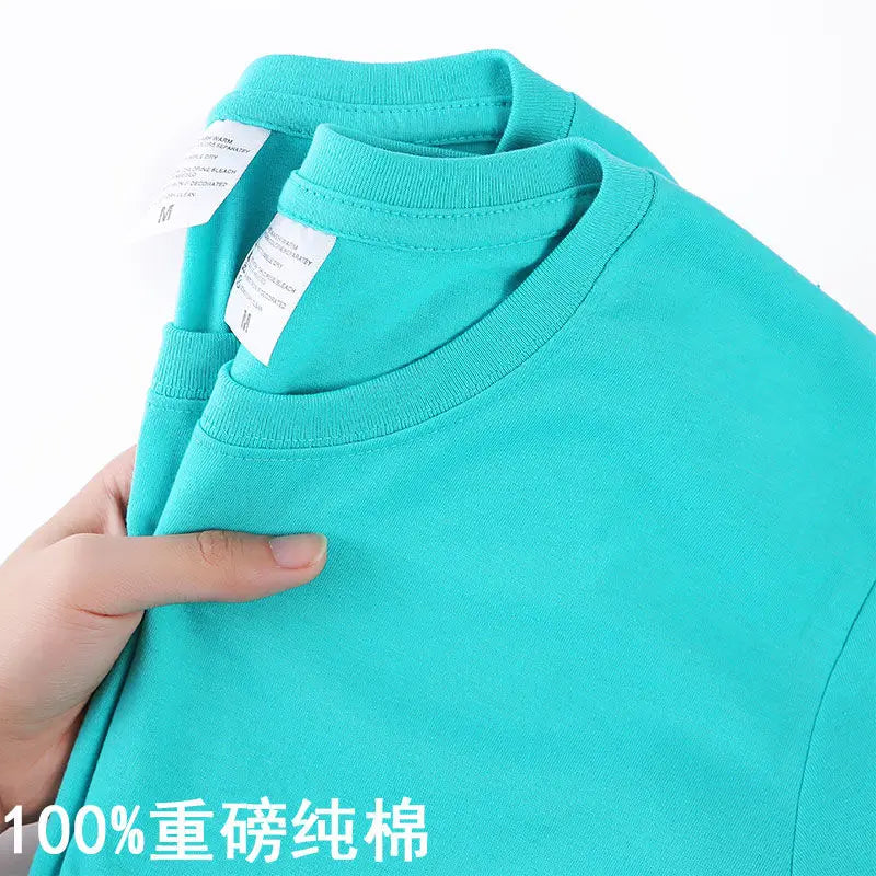 Unisex 100% Cotton Solid Color T-shirt O-Neck Short-Sleeve Summer Casual Top Loose Fit M-4XL Breathable Moisture Wicking