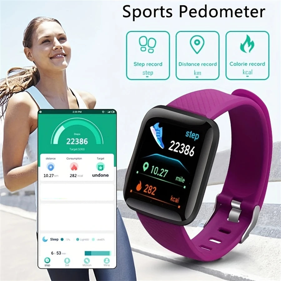 Smartwatch for Men Women Fitness Tracker Message Reminder Sleep Monitor Heart Rate Monitor Wristwatch Compatible with Android iOS