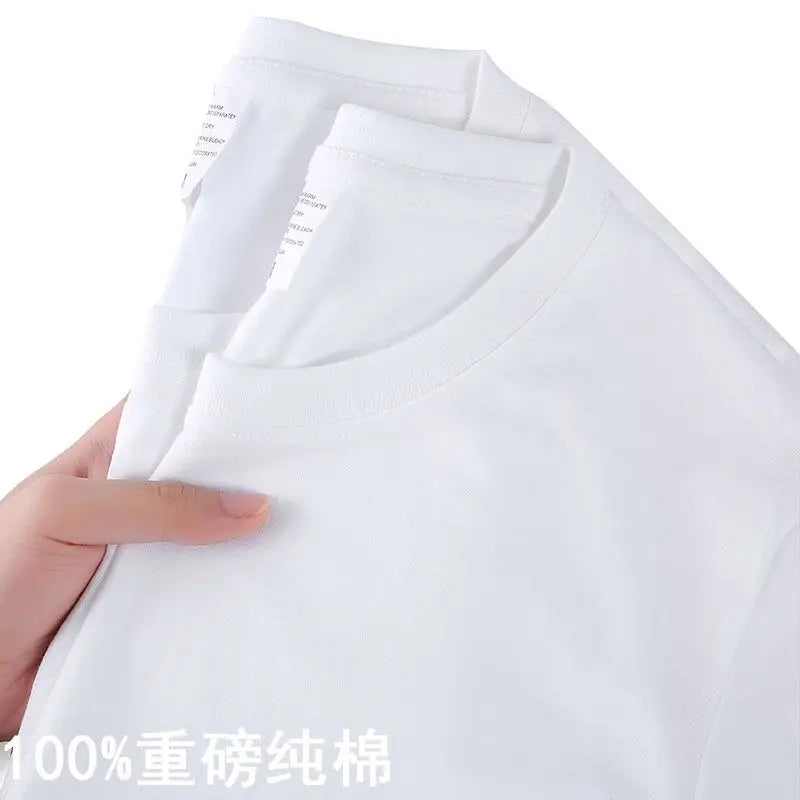 Unisex 100% Cotton Solid Color T-shirt O-Neck Short-Sleeve Summer Casual Top Loose Fit M-4XL Breathable Moisture Wicking