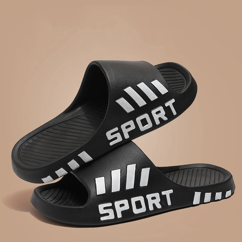Men's Summer Fashion Thick Sole Slippers Non-Slip Indoor Outdoor Beach Sandals Comfortable Adult Flip Flop Shower Slippers