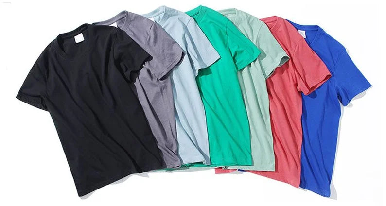 Unisex 100% Cotton Solid Color T-shirt O-Neck Short-Sleeve Summer Casual Top Loose Fit M-4XL Breathable Moisture Wicking
