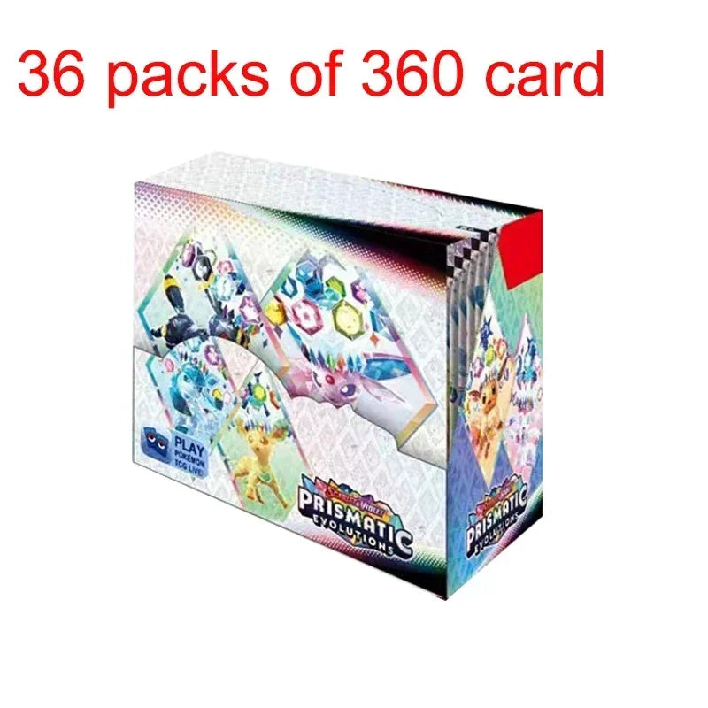 360Pcs Pokemon Card Booster Pack - Destined Rivals Prismatic Evolutions Scarlet Violet PALDEAN English Edition for Battle & Transaction