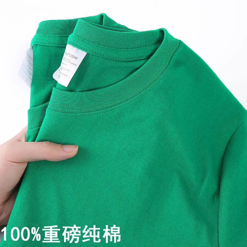 Unisex 100% Cotton Solid Color T-shirt O-Neck Short-Sleeve Summer Casual Top Loose Fit M-4XL Breathable Moisture Wicking
