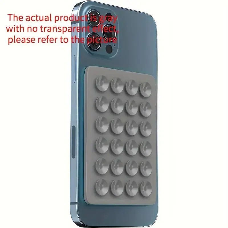 Multifunctional Silicone Suction Cup Phone Holder Mat Anti-Slip Square Wall Stand Single-Sided Case Mount for Apple iPhone