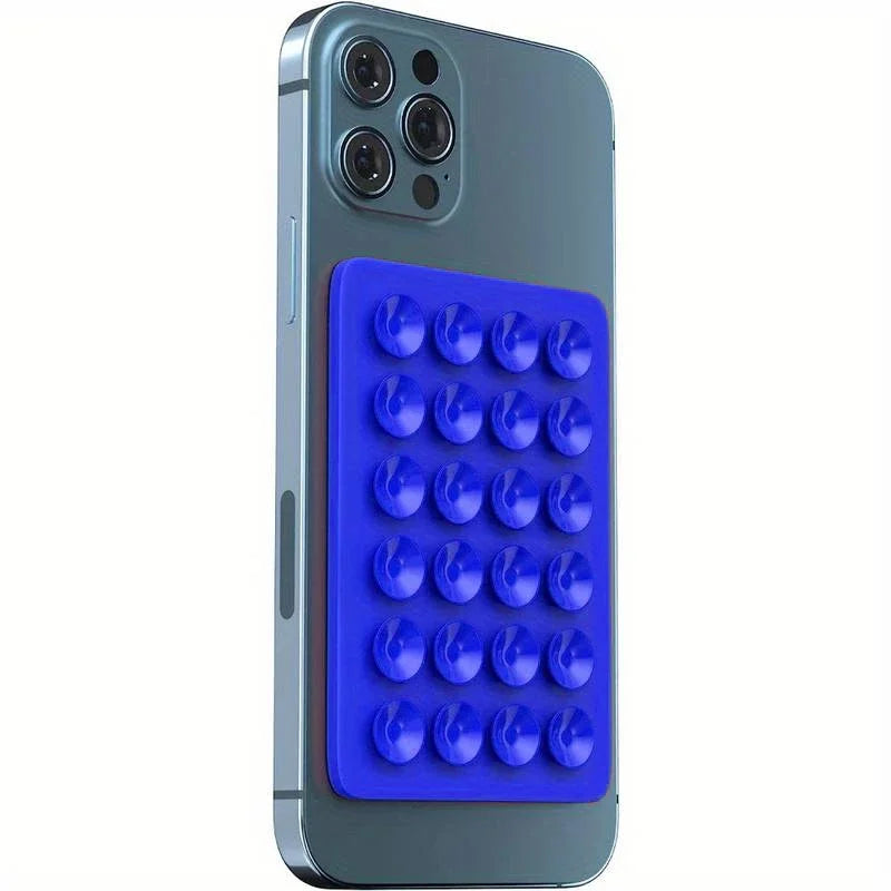 Multifunctional Silicone Suction Cup Phone Holder Mat Anti-Slip Square Wall Stand Single-Sided Case Mount for Apple iPhone