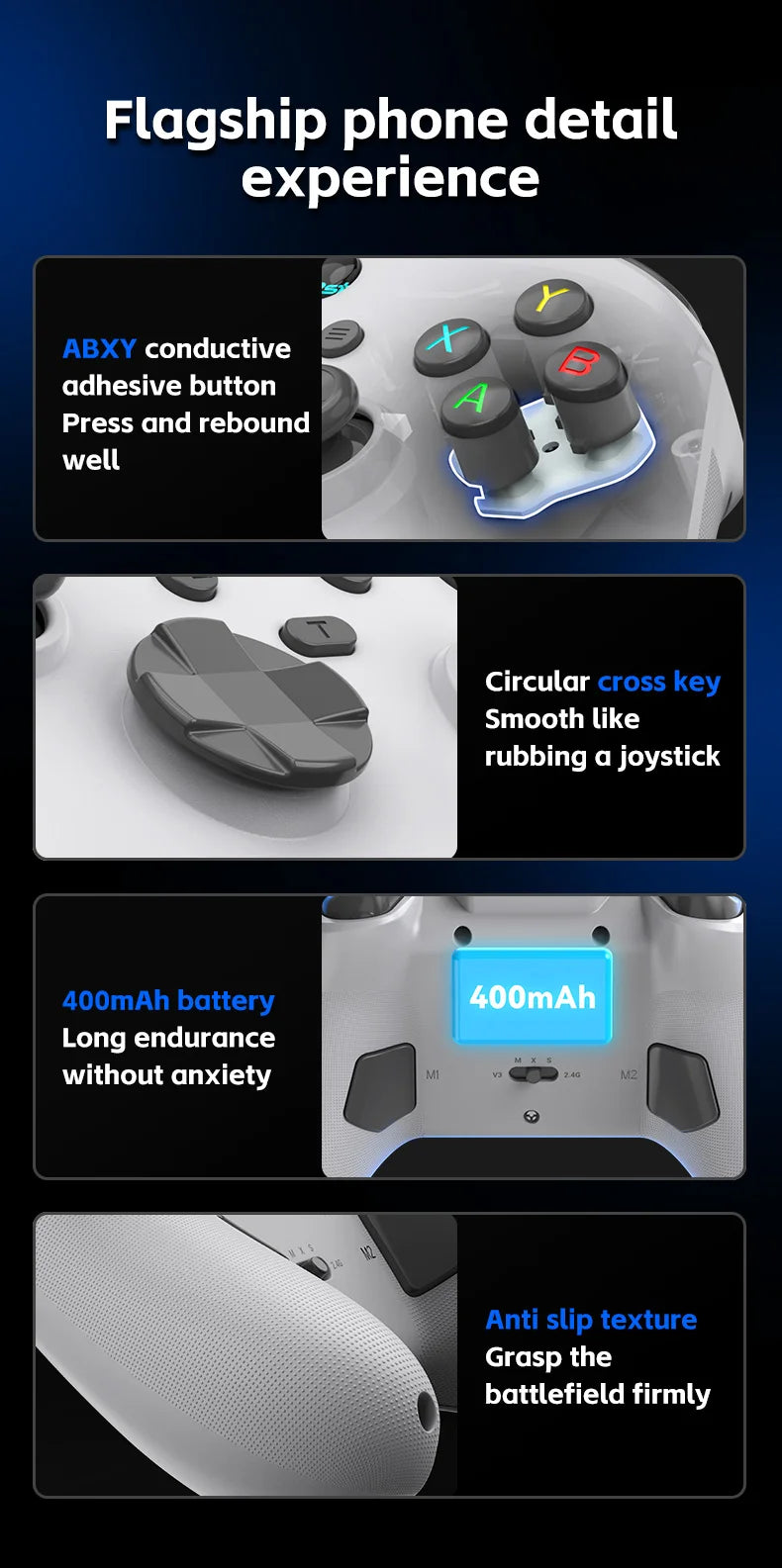 G6 Wireless Mobile Game Controller with Hall Triggers And Joystick for Nintendo Switch PC Android iOS - Supporting Multiple Platforms