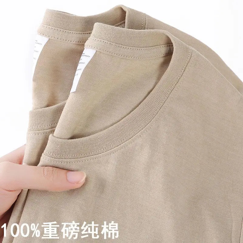 Unisex 100% Cotton Solid Color T-shirt O-Neck Short-Sleeve Summer Casual Top Loose Fit M-4XL Breathable Moisture Wicking