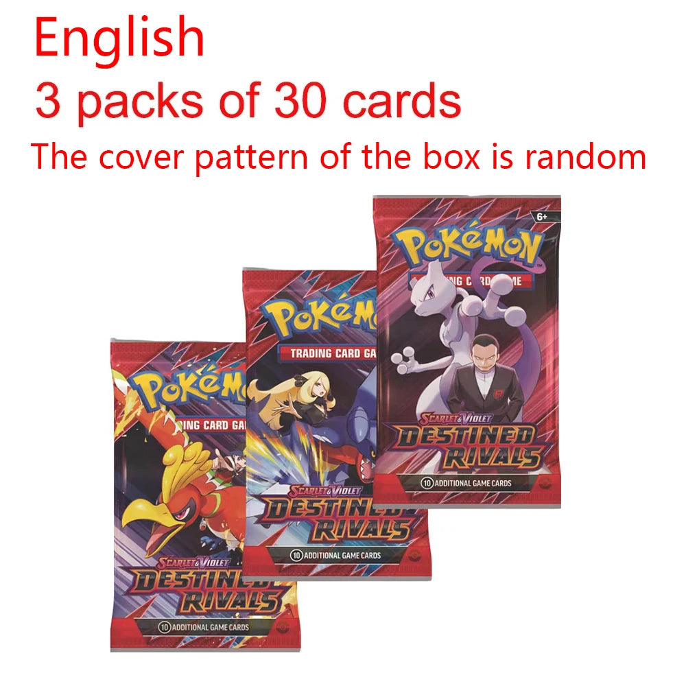 360Pcs Pokemon Card Booster Pack - Destined Rivals Prismatic Evolutions Scarlet Violet PALDEAN English Edition for Battle & Transaction