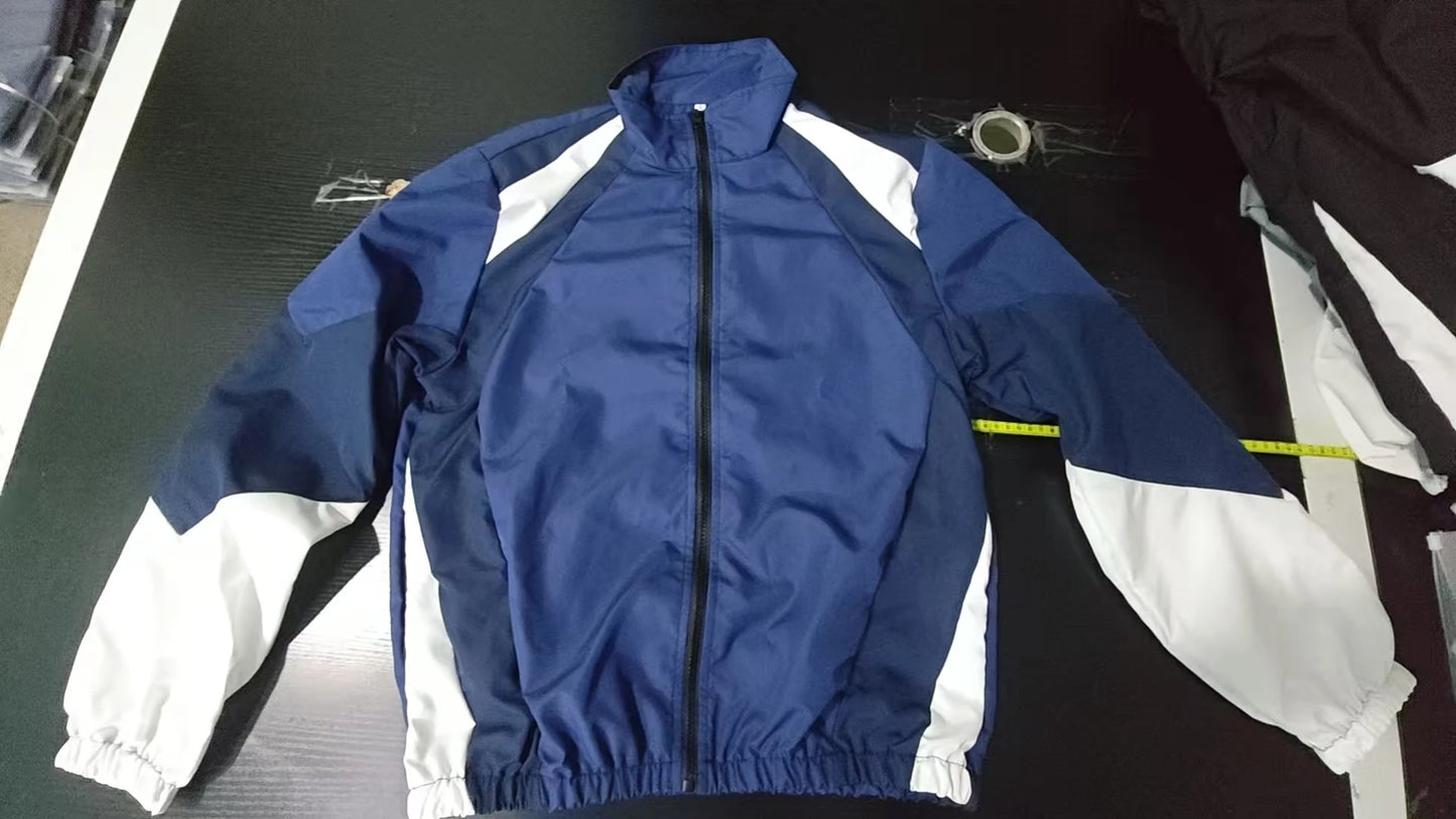 Men's Casual Windproof Zip-Up Jacket Regular Fit Polyester Spring Autumn Outerwear Short Eye-Catching Design