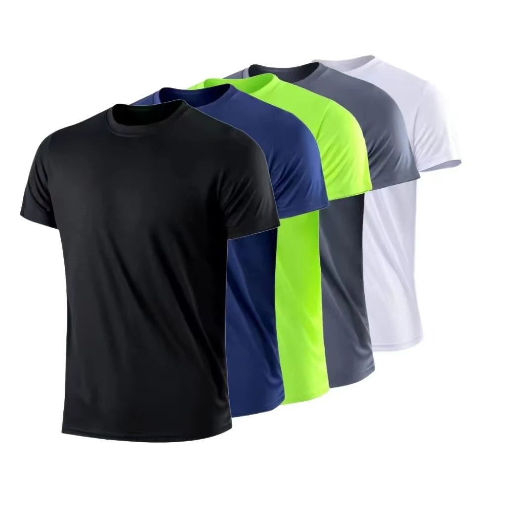 Men's Quick Dry Moisture Wicking round Neck T-Shirt Lightweight Running Exercise Gym Sport Short Sleeve Training Shirt Top