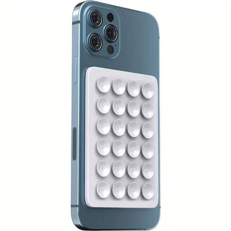 Multifunctional Silicone Suction Cup Phone Holder Mat Anti-Slip Square Wall Stand Single-Sided Case Mount for Apple iPhone