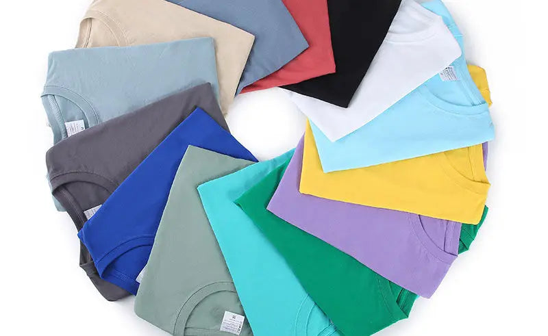 Unisex 100% Cotton Solid Color T-shirt O-Neck Short-Sleeve Summer Casual Top Loose Fit M-4XL Breathable Moisture Wicking