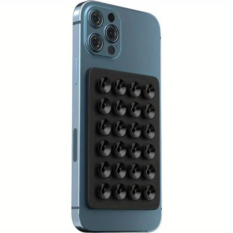 Multifunctional Silicone Suction Cup Phone Holder Mat Anti-Slip Square Wall Stand Single-Sided Case Mount for Apple iPhone