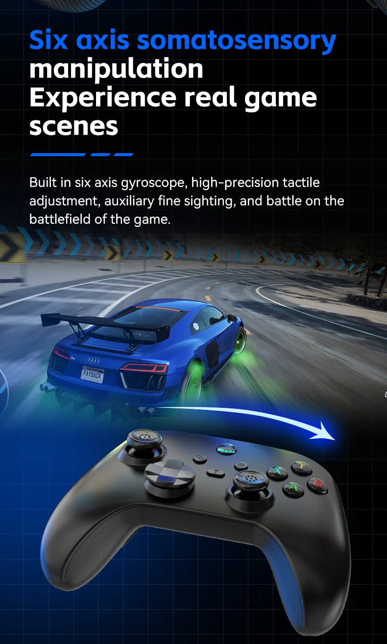 G6 Wireless Mobile Game Controller with Hall Triggers And Joystick for Nintendo Switch PC Android iOS - Supporting Multiple Platforms