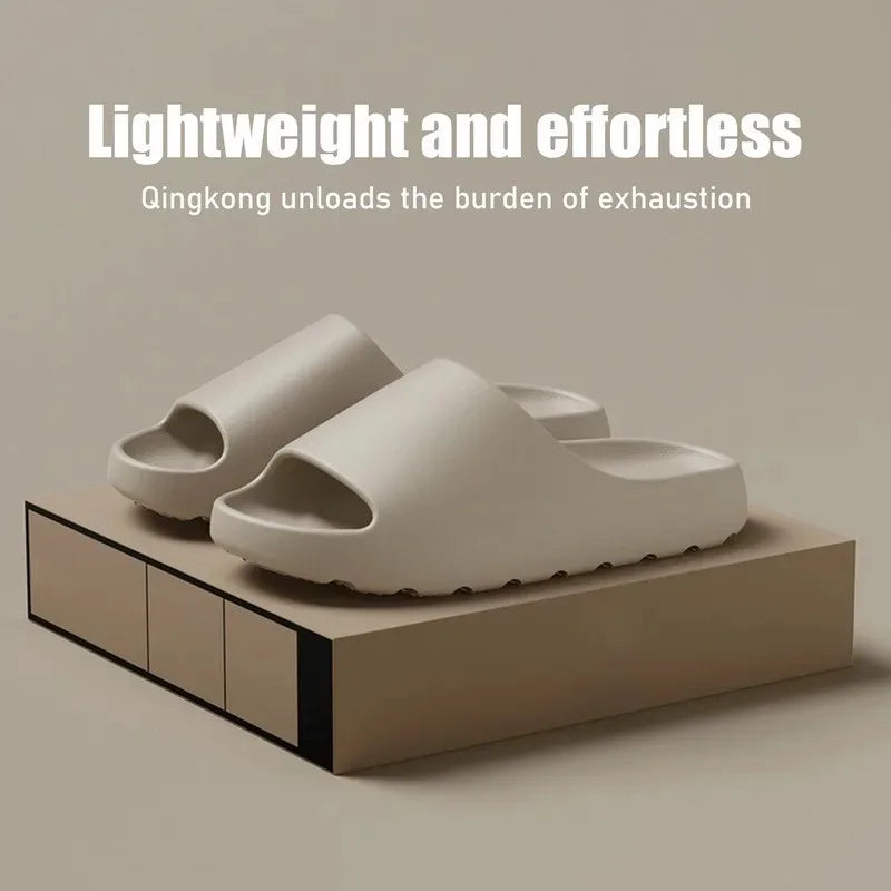 Coconut Cloud Slippers – Thick‑Soled EVA Sandals for Men & Women, Soft Summer Beach Slides