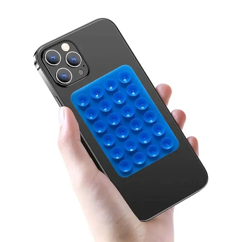 Multifunctional Silicone Suction Cup Phone Holder Mat Anti-Slip Square Wall Stand Single-Sided Case Mount for Apple iPhone