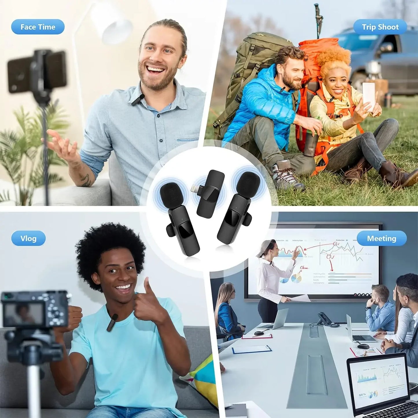 EchoGo Portable Wireless Lavalier Mic – Compact Audio Solution for Gaming, Broadcasts & Phone Recording