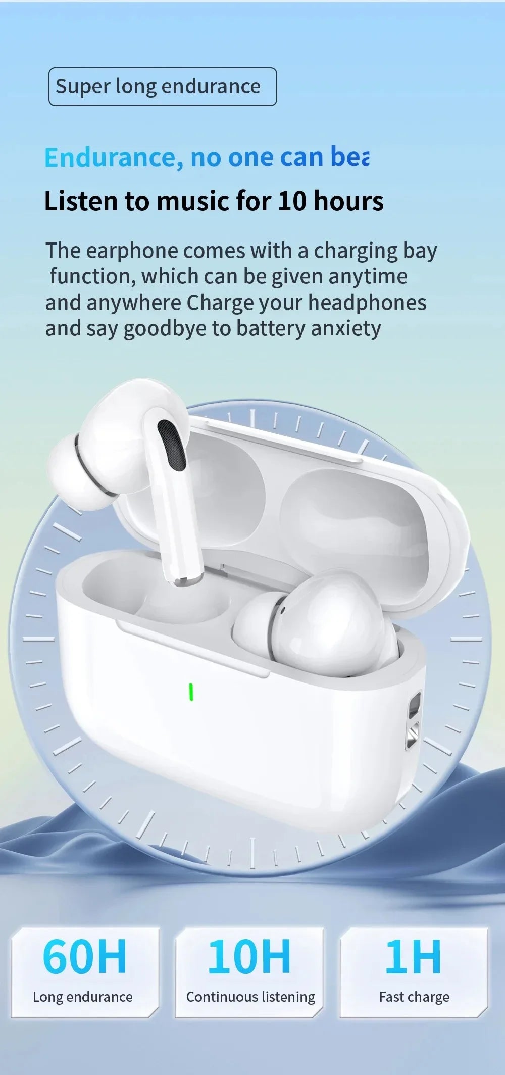 Airs pro Wireless Bluetooth Earphones with Gaming Features Noise-Cancellation 5.0 USB Charging Case Sport Kids' Headphones