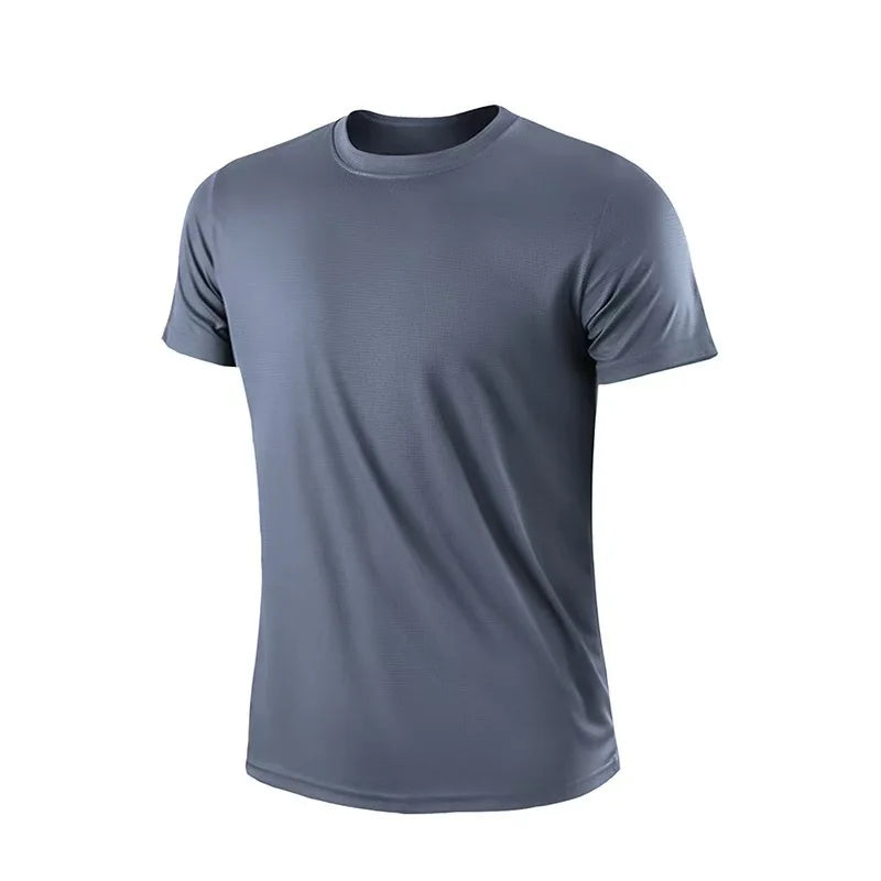 Men's Quick Dry Moisture Wicking round Neck T-Shirt Lightweight Running Exercise Gym Sport Short Sleeve Training Shirt Top