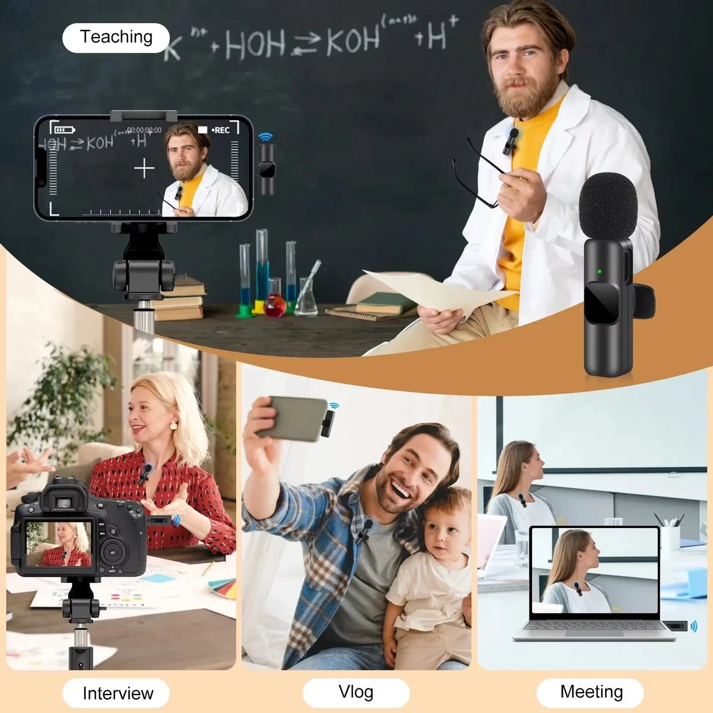 EchoGo Portable Wireless Lavalier Mic – Compact Audio Solution for Gaming, Broadcasts & Phone Recording