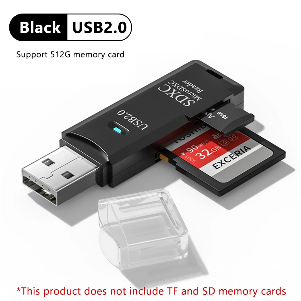 High-Speed 2-in-1 USB 3.0 Card Reader Micro TF SD Memory Card Adapter for PC Laptop - Mobile Phone Accessories