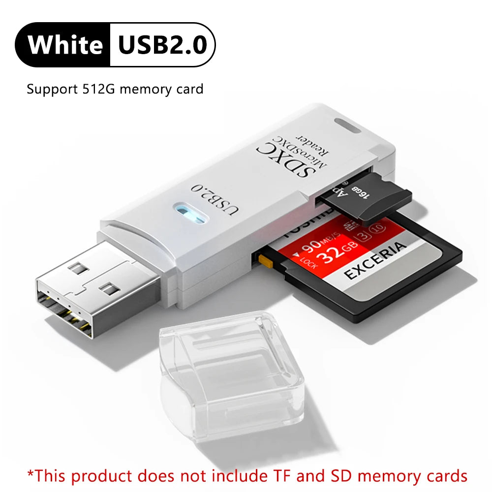 High-Speed 2-in-1 USB 3.0 Card Reader Micro TF SD Memory Card Adapter for PC Laptop - Mobile Phone Accessories