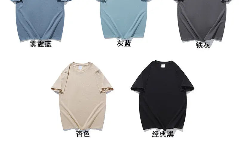 Unisex 100% Cotton Solid Color T-shirt O-Neck Short-Sleeve Summer Casual Top Loose Fit M-4XL Breathable Moisture Wicking