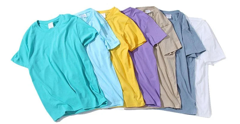 Unisex 100% Cotton Solid Color T-shirt O-Neck Short-Sleeve Summer Casual Top Loose Fit M-4XL Breathable Moisture Wicking