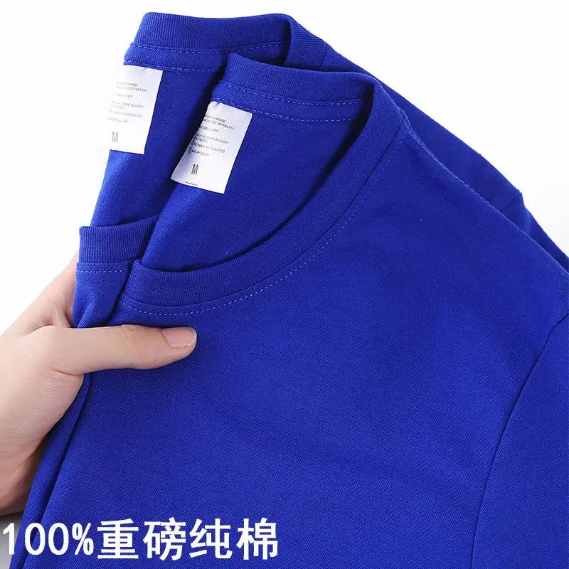 Unisex 100% Cotton Solid Color T-shirt O-Neck Short-Sleeve Summer Casual Top Loose Fit M-4XL Breathable Moisture Wicking
