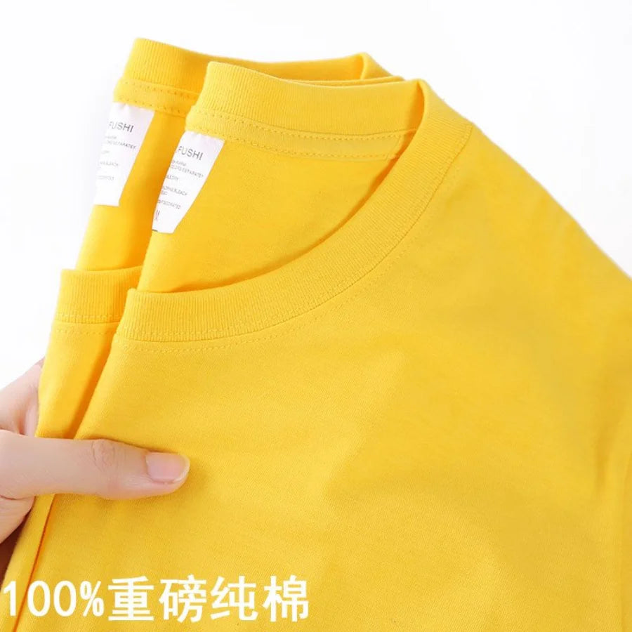Unisex 100% Cotton Solid Color T-shirt O-Neck Short-Sleeve Summer Casual Top Loose Fit M-4XL Breathable Moisture Wicking