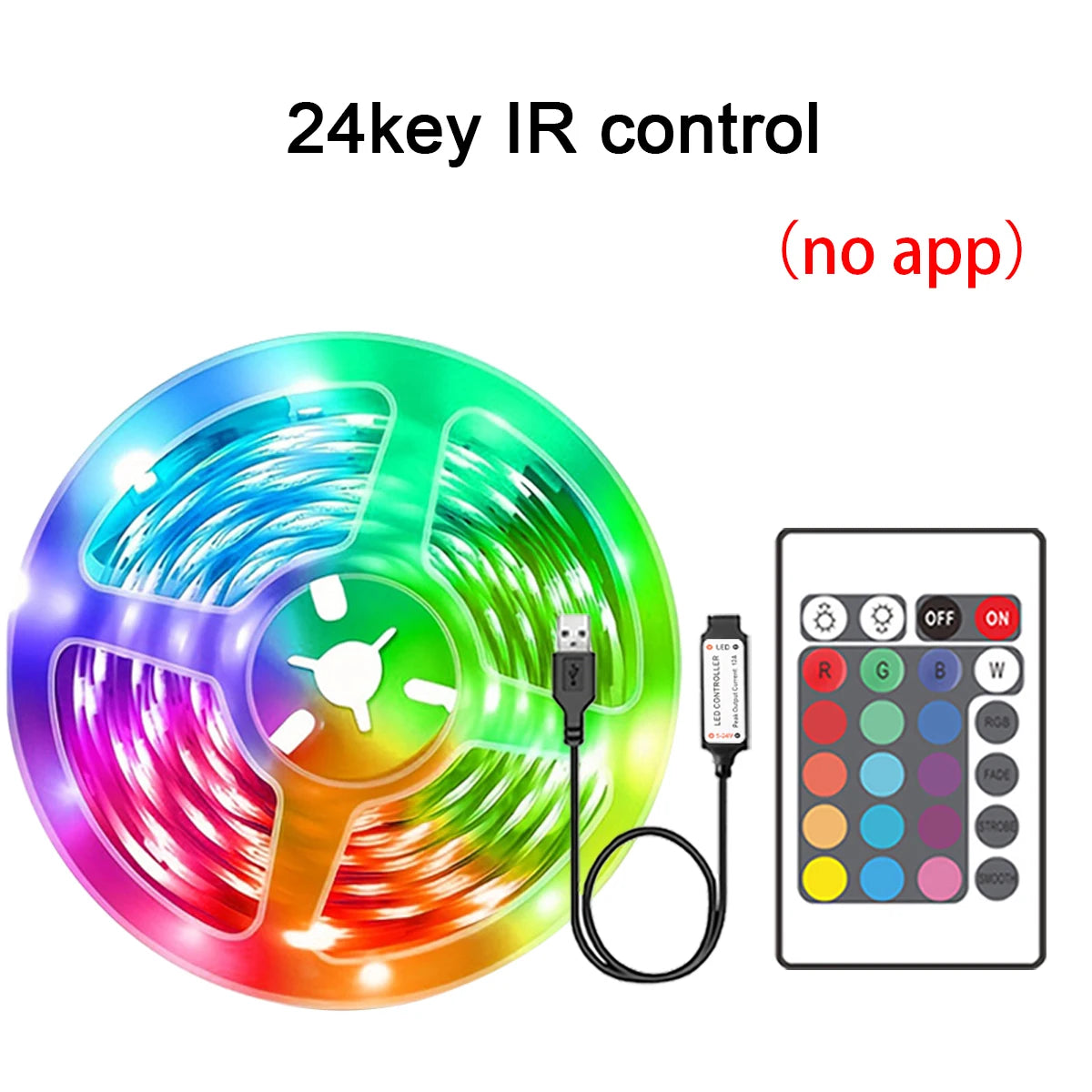 RGB LED Strip Lights with APP Control 5m/10m/20m/30m Flexible Ribbon Tape for Room Bedroom Decoration SMD 5V 16 LEDs/m