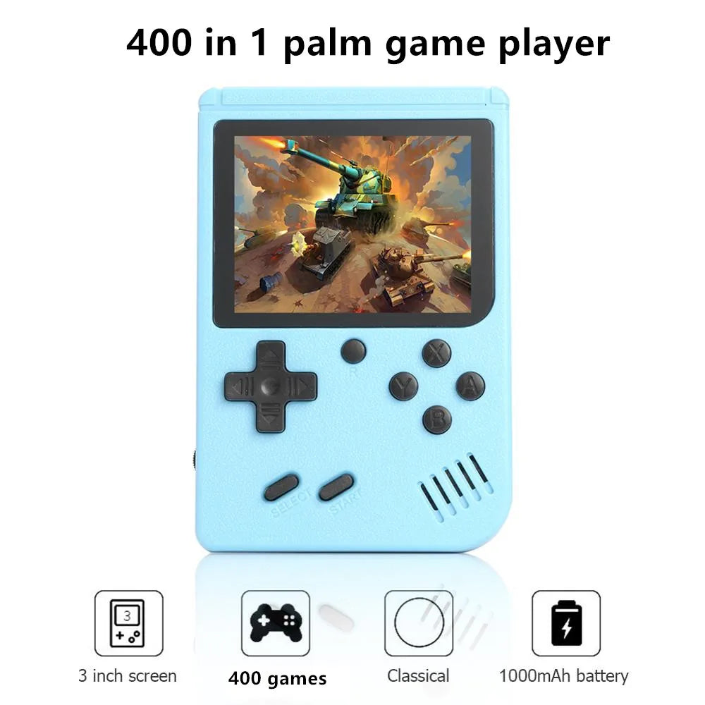400-in-1 Mini Handheld Game Player Portable Retro Video Console 8-Bit 3.0 Inch Color LCD Screen for Boys - Portable Gaming Entertainment