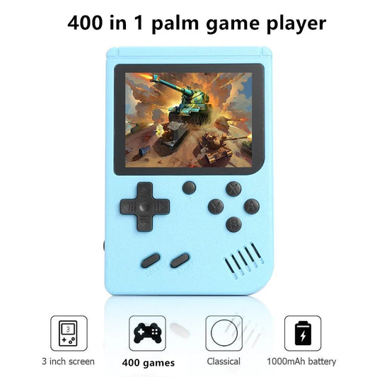 400-in-1 Mini Handheld Game Player Portable Retro Video Console 8-Bit 3.0 Inch Color LCD Screen for Boys - Portable Gaming Entertainment