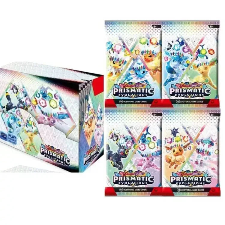 360Pcs Pokemon Card Booster Pack - Destined Rivals Prismatic Evolutions Scarlet Violet PALDEAN English Edition for Battle & Transaction