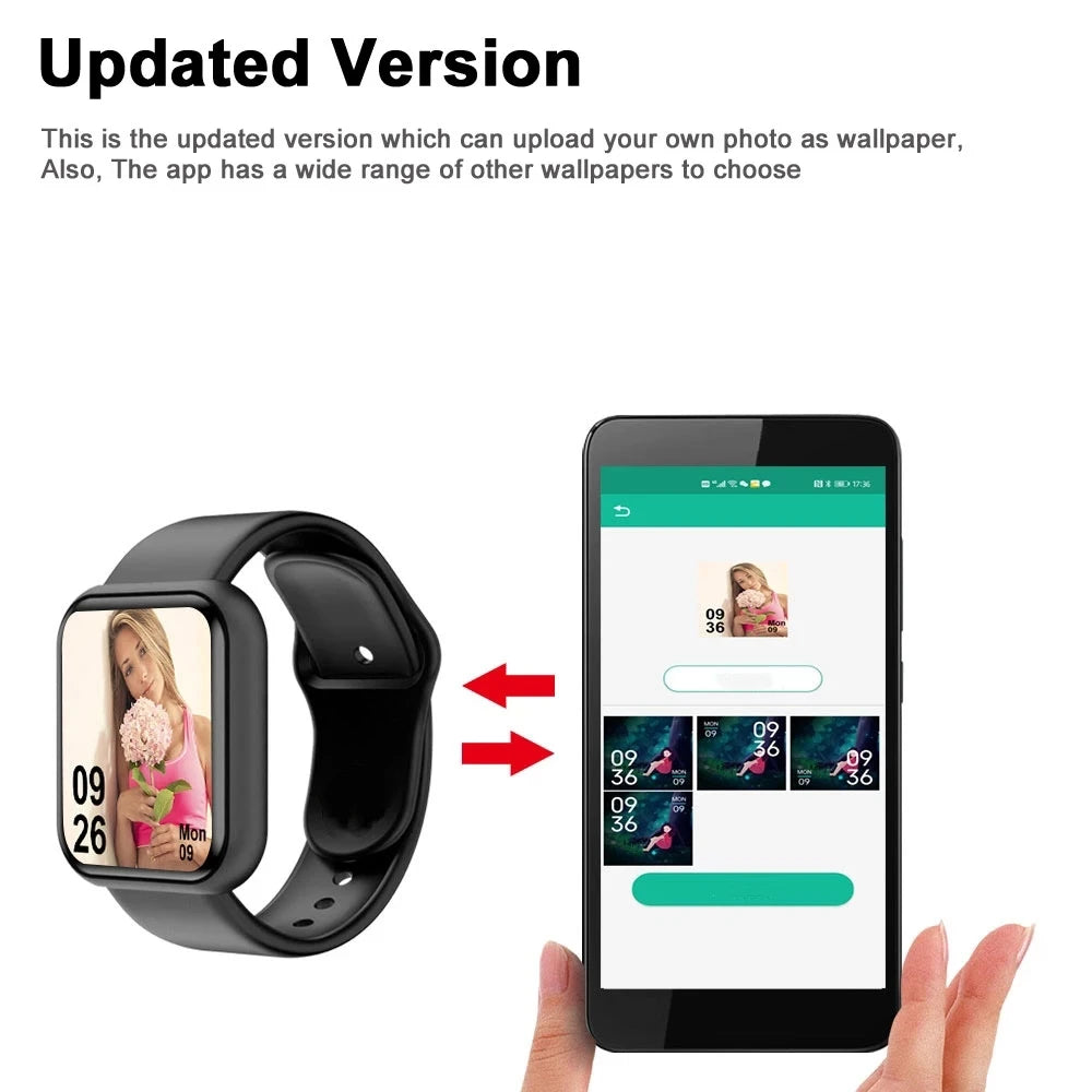 Smartwatch for Men Women Fitness Tracker Message Reminder Sleep Monitor Heart Rate Monitor Wristwatch Compatible with Android iOS