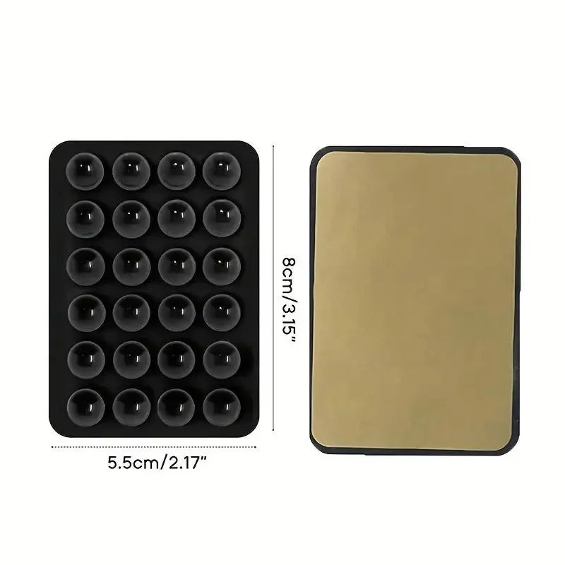 Multifunctional Silicone Suction Cup Phone Holder Mat Anti-Slip Square Wall Stand Single-Sided Case Mount for Apple iPhone