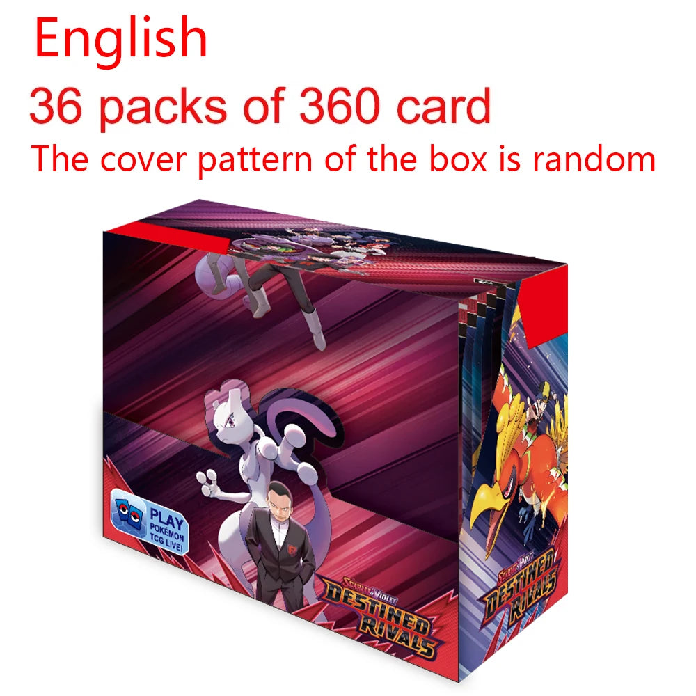 360Pcs Pokemon Card Booster Pack - Destined Rivals Prismatic Evolutions Scarlet Violet PALDEAN English Edition for Battle & Transaction