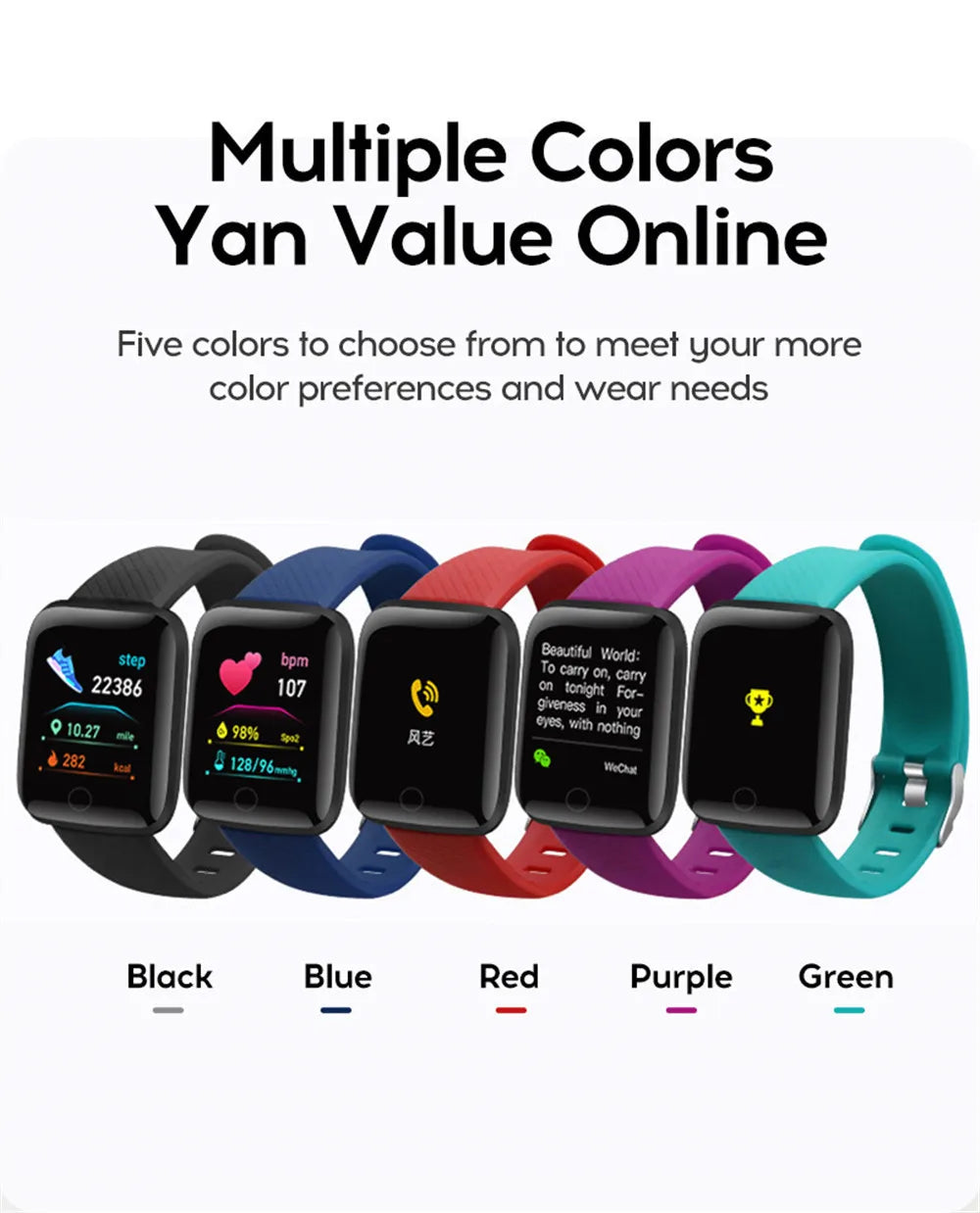 Smartwatch for Men Women Fitness Tracker Message Reminder Sleep Monitor Heart Rate Monitor Wristwatch Compatible with Android iOS