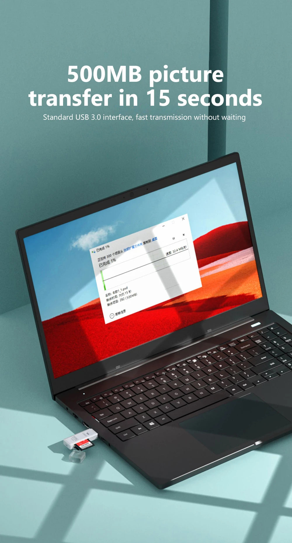 High-Speed 2-in-1 USB 3.0 Card Reader Micro TF SD Memory Card Adapter for PC Laptop - Mobile Phone Accessories