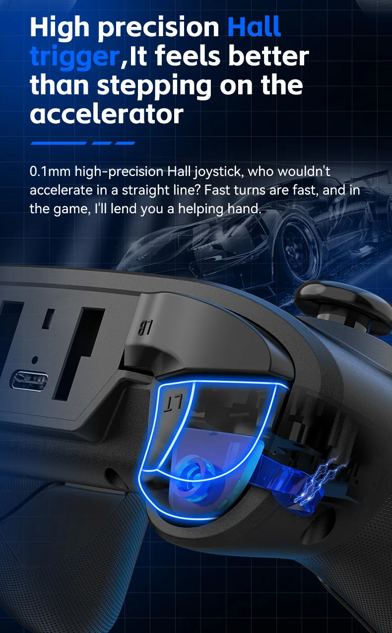 G6 Wireless Mobile Game Controller with Hall Triggers And Joystick for Nintendo Switch PC Android iOS - Supporting Multiple Platforms