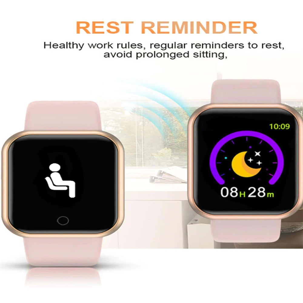 Smartwatch for Men Women Fitness Tracker Message Reminder Sleep Monitor Heart Rate Monitor Wristwatch Compatible with Android iOS