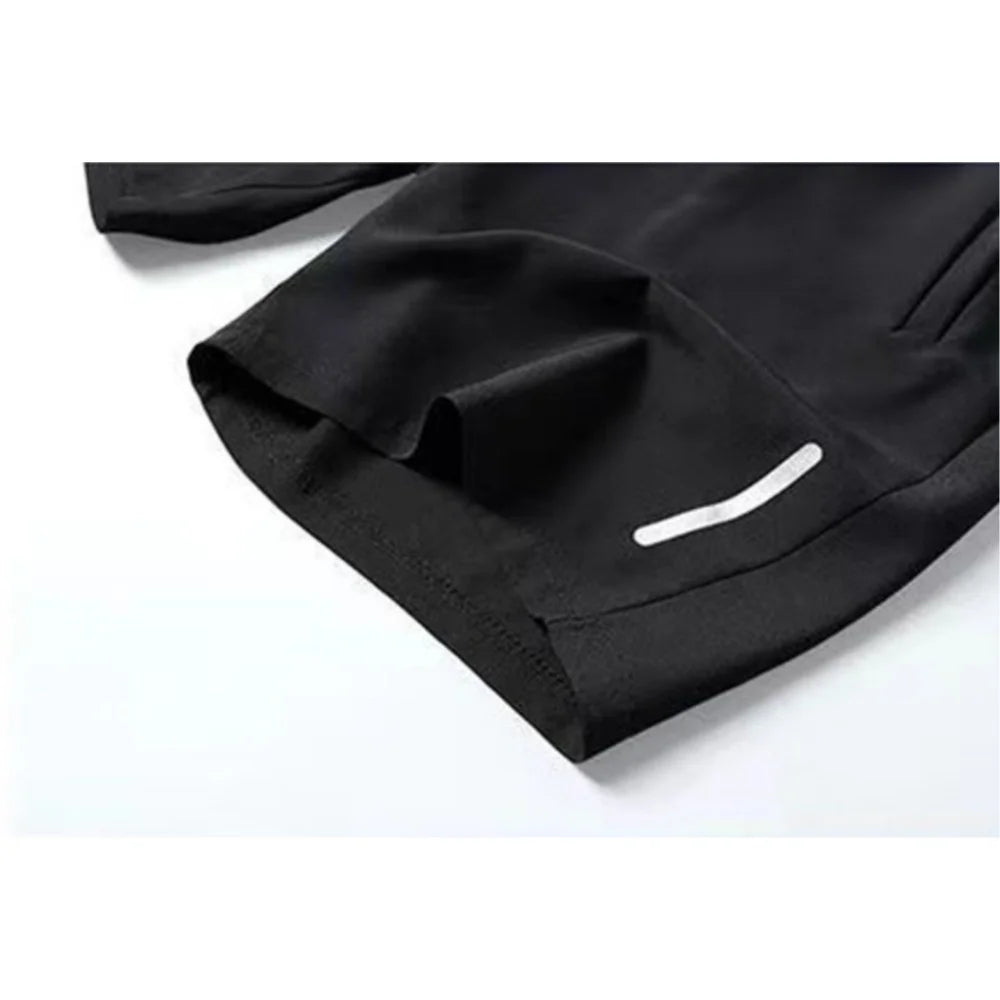 Men's Ultra-Thin Ice Silk Casual Shorts Quick Dry Summer Beach Jogging Sport Loose Fit Gym Sweatpants with Zipper